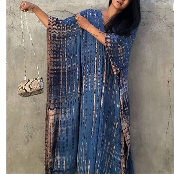 NEW Tribal Pattern Kaftan Dress - Picture 2 of 6